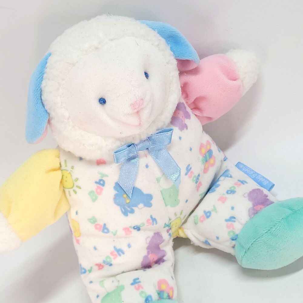 Oshkosh Bgosh Pastel Colorblock Lamb Plush 9"Vtg Babys 1st Velour Sheep Lovey